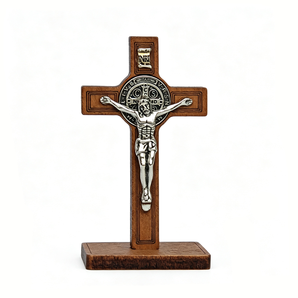 Home Textiles Products - Crucifijo de San Benito con Base,
