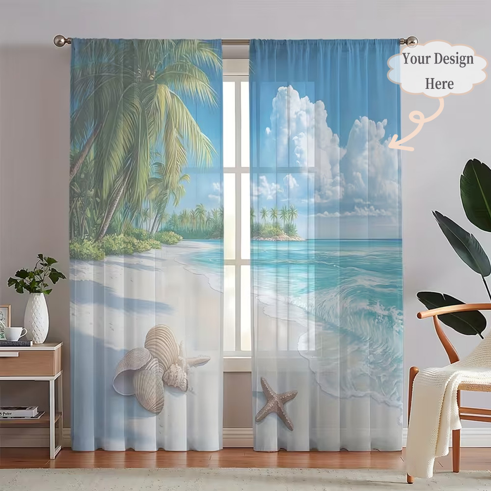 Home Textiles - Cortinas Transparentes Planas 2D Personalizadas (2