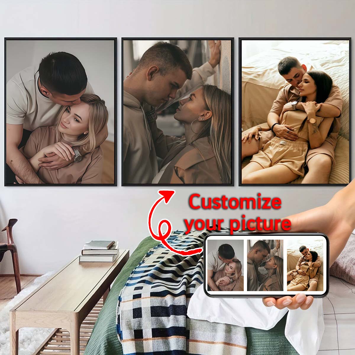 Tríptico - Cuadro de madera co - Home Textiles reseña y precio