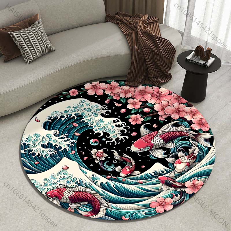 Alfombra redonda Retro japones - Japanese Home Textiles reseña y precio